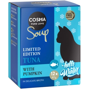 12x40g Cosma Soup édition d'hiver thon, potiron - Pâtée pour chat pas cher