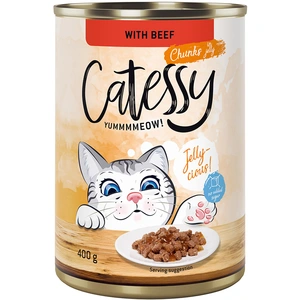 12x400g Catessy Bouchées en gelée boeuf - Pâtée pour chat pas cher