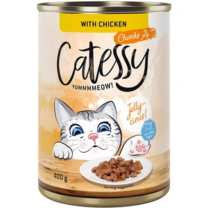 12x400g Bouchées en gelée poulet Catessy - Pâtée pour chat pas cher