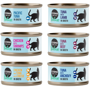 6x70g Cosma Nature lot 6 saveurs - Pâtée pour chat pas cher