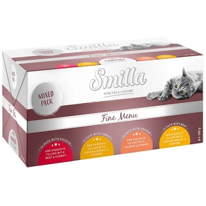 8x100g lot mixte (4 saveurs) Fine Menu Coeur gourmand Smilla Barquettes pour chat à prix mini ! pas cher