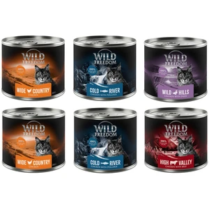 Offre d'essai : lot mixte Wild Freedom Adult - 6 x 200 g ( 2 x poulet, 2 x colin, boeuf, canard) pas cher