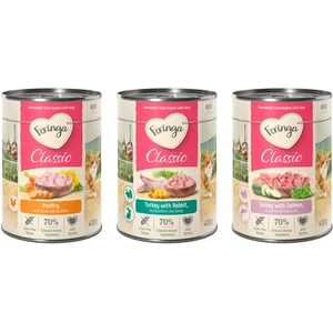 Feringa Classic Meat Menu 6 x 400 g pour chat - lot mixte I : lapin & dinde, volaille, saumon & dinde pas cher