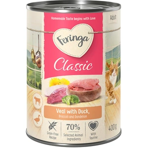 24x400g Feringa Classic Meat Menu canard, veau - Pâtée pour chat pas cher