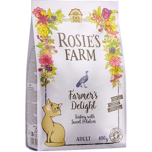 400g Adult dinde, patates douces Rosie's Farm - Croquettes pour chat pas cher