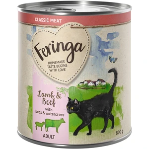 6x800g Feringa Classic Meat Menu agneau, boeuf - Pâtée pour chat pas cher