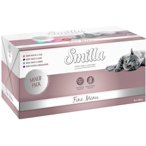 8x100g Smilla Fine Menu lot mixte (4 saveurs) - Pâtée pour chat pas cher