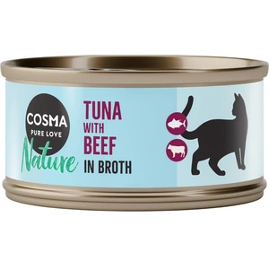 6x70g Cosma Nature thon, boeuf - Pâtée pour chat pas cher