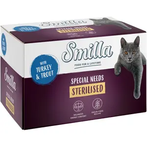 Smilla Sterilised en barquettes 6 x 100 g pour chat - dinde, truite pas cher