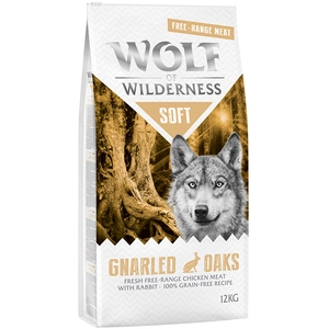 12kg Soft Gnarled Oaks poulet, lapin Wolf of Wilderness - Croquettes pour chien pas cher