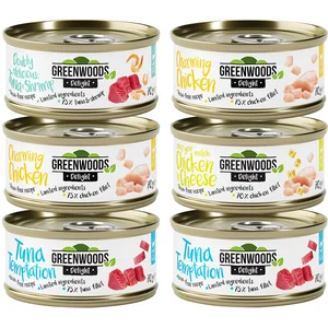 Lot mixte Greenwoods Delight 6 x 70 g pour chat - lot mixte : 4 saveurs pas cher