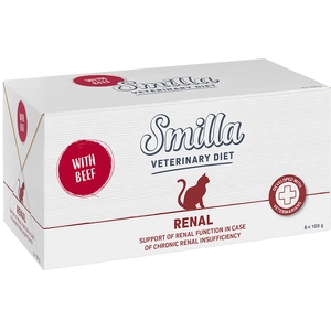 Offre d'essai : Smilla Veterinary Diet 8 x 100 g pour chat - Renal boeuf pas cher
