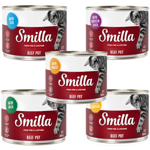 6x200g boeuf lot mixte Smilla - Pâtée pour chat pas cher