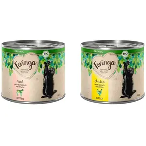 Feringa Organic bio Kitten 6 x 200 g pour chaton - lot mixte bio (2 variétés) pas cher