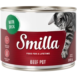 6x200g boeuf boeuf, canard Smilla - Pâtée pour chat pas cher