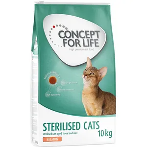10kg Sterilised Cats saumon Concept for Life - Croquettes pour chat pas cher