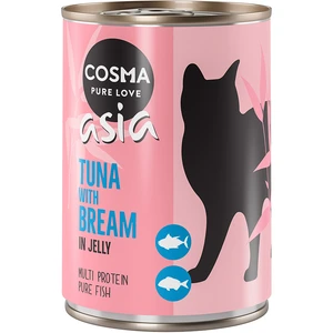 24x400g Cosma Thai/Asia en gelée thon, daurade - Pâtée pour chat pas cher