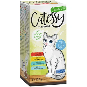 Lot mixte Barquettes Catessy 8 x 100 g pour chat Lot mixte - bouchées en sauce