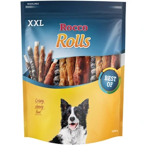 Rocco Rolls Pack XXL Bâtonnets à mâcher pour chien - lot mixte : filet de poulet, filet de poulet, poisson 1kg pas cher