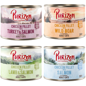 6x200g Adult : lot mixte Purizon Boîtes pour chat : -15 % !
