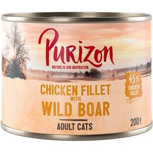 6x200g Adult : filet de poulet, sanglier Purizon Boîtes pour chat : -15 % ! pas cher