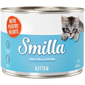 Smilla Kitten 6 x 200 g pour chaton - coeurs de volaille pas cher