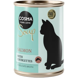 6x100g saumon, courgette Soup Cosma Pâtée pour chat pas cher