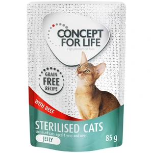 Concept for Life Sterilised Cats en gelée boeuf sans céréales pour chat  - 12 x 85 g pas cher