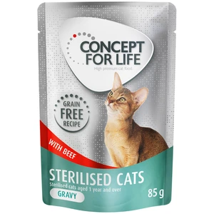 Concept for Life Sterilised Cats en sauce boeuf sans céréales pour chat - 12 x 85 g pas cher