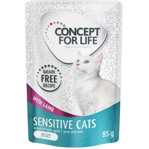 Concept for Life Sensitive Cats en gelée agneau sans céréales pour chat - 12 x 85 g pas cher