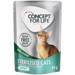 Concept for Life Sterilised Cats en sauce lapin sans céréales pour chat - 12 x 85 g pas cher