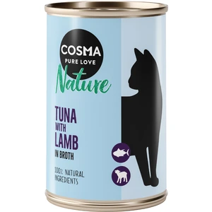 12x140g Cosma Nature thon, agneau - Pâtée pour chat pas cher