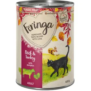 Édition limitée : Feringa Classic Meat Menu d'automne boeuf, dinde, potiron pour chat 6 x 400 g pas cher