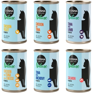 Cosma Nature 6 x 140 g pour chat - lot II : 6 saveurs pas cher