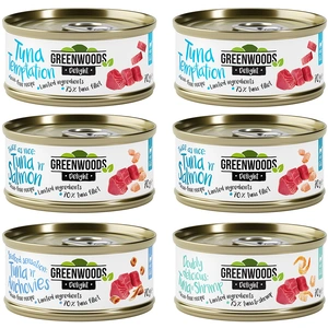 Lot mixte Greenwoods Delight au thon 6 x 70 g pour chat - lot mixte : 4 saveurs pas cher