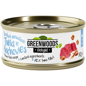 Greenwoods Delight filet de thon, sardines pour chat 6 x 70 g pas cher