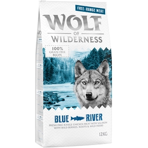 Wolf of Wilderness Adult Blue River poulet élevé en liberté, saumon pour chien - 12 kg pas cher
