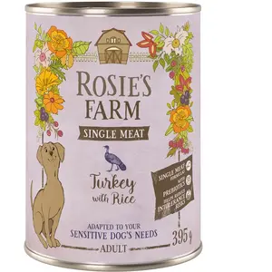 Rosie's Farm Single Meat Adult 6 x 395 g pour chien - dinde, riz pas cher