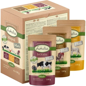 Lukullus Adult Mini sans céréales 6 x 150 g pour chien lot mixte pas cher