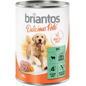 Briantos Delicious Paté 6 x 400 g pour chien - agneau, carottes pas cher