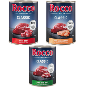 6x400g Rocco Classic lot mixte exclusif au boeuf - Pâtée pour chien pas cher