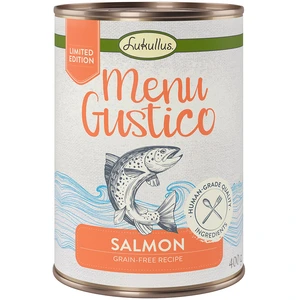 Lukullus Menu Gustico saumon, carottes, luzerne, épinards pour chien - 6 x 400 g pas cher