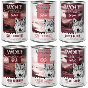 Lot mixte Wolf of Wilderness Adult pour chien - 6 x 400 g "Red Meat"Vendu parzooplus-be