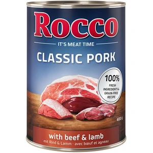 Rocco Classic Pork 6 x 400 g pour chien boeuf, agneau pas cher