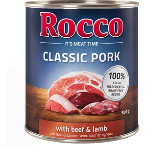 Rocco Classic Pork 6 x 800 g pour chien boeuf, agneau pas cher