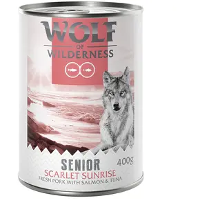 Wolf of Wilderness Senior "Red Meat" 6 x 400 g pour chien Scarlet SunriseVendu parzooplus-be