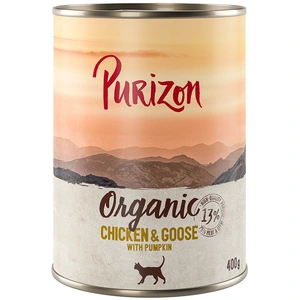 6x400g Organic bio : poulet, oie, potiron Purizon Boîtes pour chat : -15 % ! pas cher