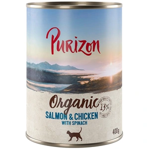 6x400g Organic bio : saumon, poulet, épinards Purizon Boîtes pour chat : -15 % ! pas cher