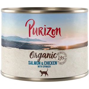 6x200g Organic bio : saumon, poulet, épinards Purizon Boîtes pour chat : -15 % ! pas cher
