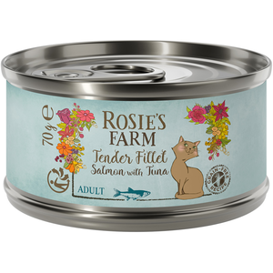 12x70g saumon avec thon Tender Filet Rosie's Farm nourriture humide pour chat pas cher